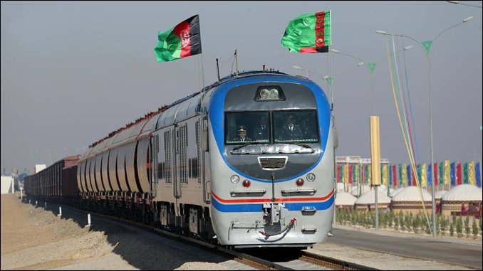 The newly inaugurated railway connecting Afghanistan and Uzbekistan